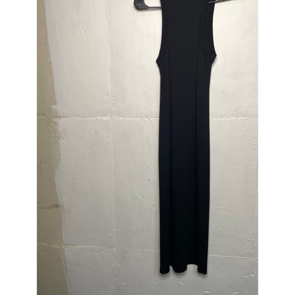 WSLY Black Ribbed Midi Dress Sleeveless Size Small - Picture 5 of 9